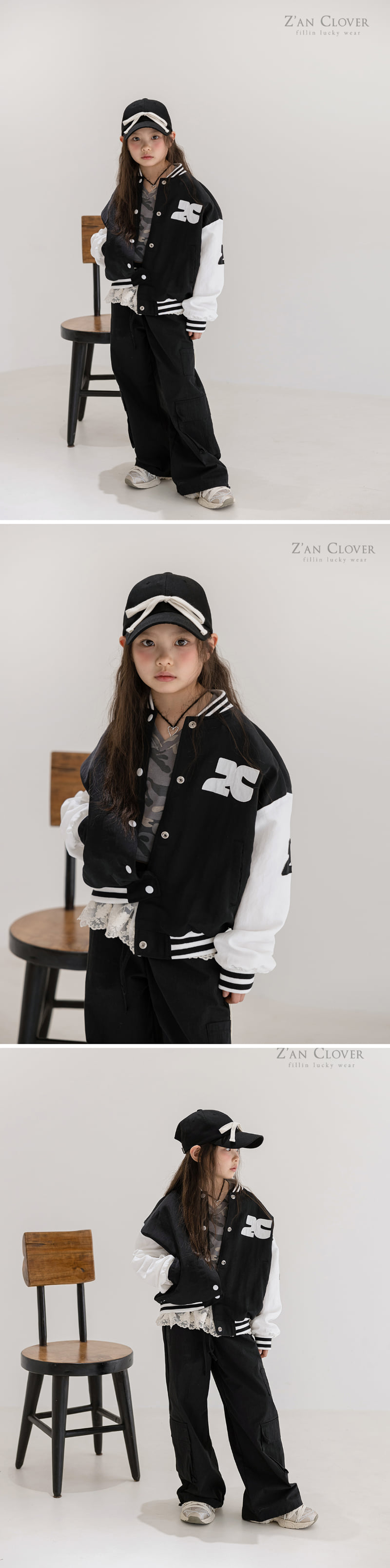 Zan Clover - Korean Children Fashion - #littlefashionista - Baseball Varsity - 5