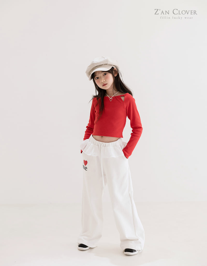 Zan Clover - Korean Children Fashion - #littlefashionista - I Love Frill Training Pants - 5