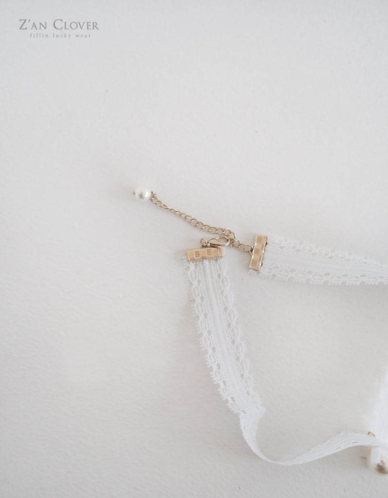 Zan Clover - Korean Children Fashion - #littlefashionista - Lace Pearl Choker - 10