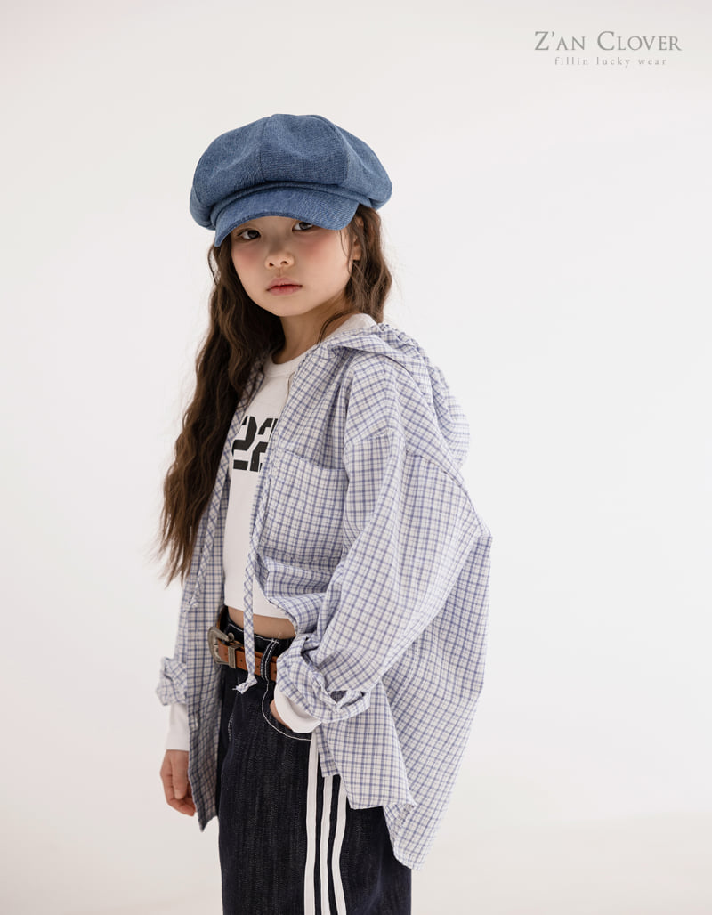 Zan Clover - Korean Children Fashion - #magicofchildhood - Check Hooded Shirt - 7