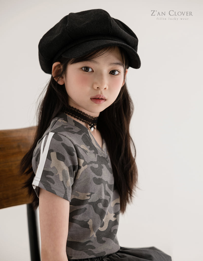 Zan Clover - Korean Children Fashion - #magicofchildhood - Camo V Short Tee - 3