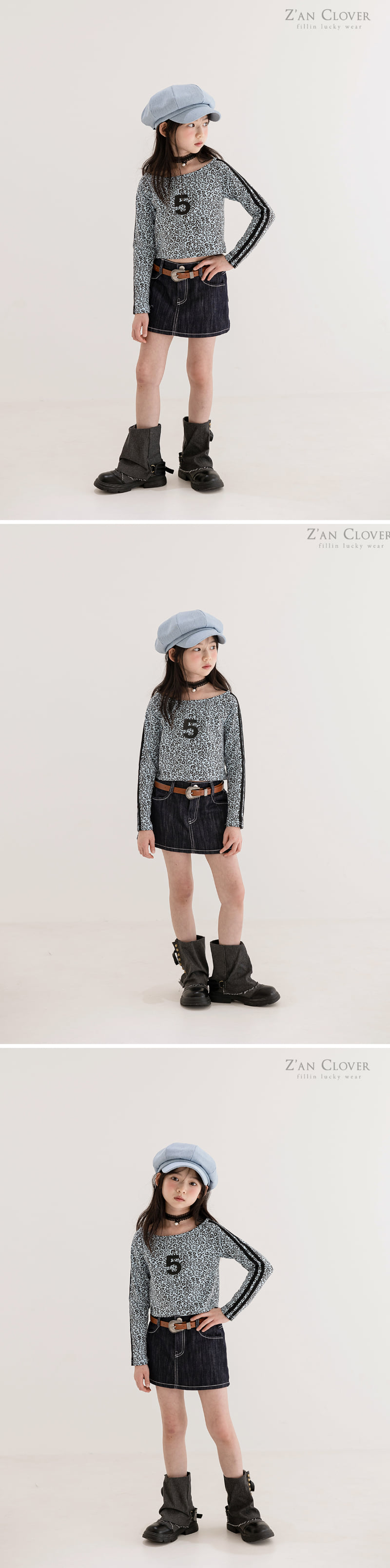 Zan Clover - Korean Children Fashion - #magicofchildhood - Simple Denim Mini Skirt - 5