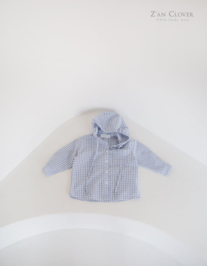 Zan Clover - Korean Children Fashion - #minifashionista - Check Hooded Shirt - 8