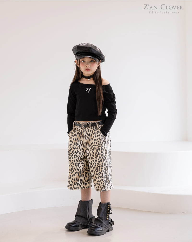 Zan Clover - Korean Children Fashion - #minifashionista - Off Shoulder Ribbon Tee - 10