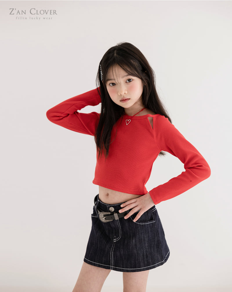 Zan Clover - Korean Children Fashion - #minifashionista - Simple Denim Mini Skirt - 6