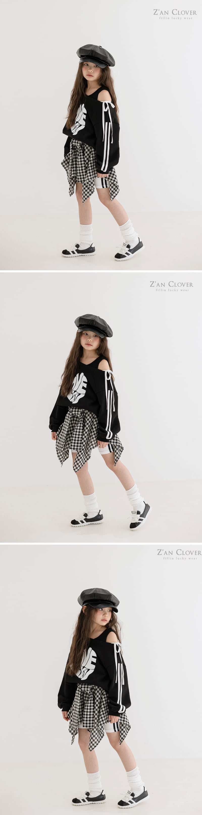 Zan Clover - Korean Children Fashion - #minifashionista - Heart Off Shoulder Sweatshirts - 5