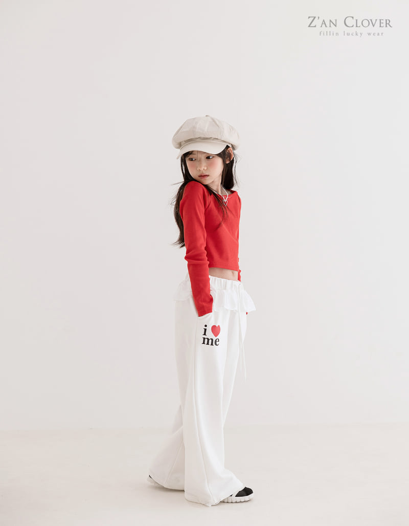 Zan Clover - Korean Children Fashion - #prettylittlegirls - I Love Frill Training Pants - 8