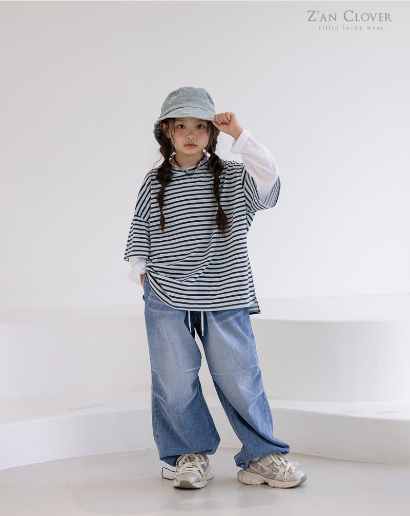Zan Clover - Korean Children Fashion - #stylishchildhood - Denim Balloon Pants - 2