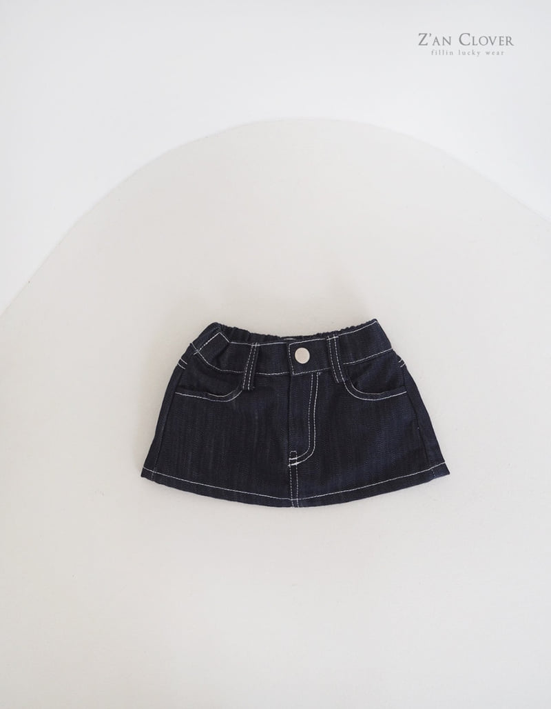 Zan Clover - Korean Children Fashion - #todddlerfashion - Simple Denim Mini Skirt - 8