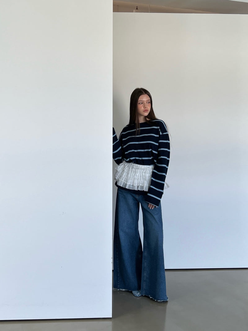 140 Avenue - Korean Women Fashion - #momslook - Wide Domingo Denim Pants - 8