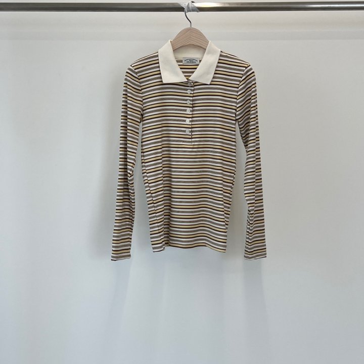 140 Avenue - Korean Women Fashion - #momslook - Slim Collar Tee - 2