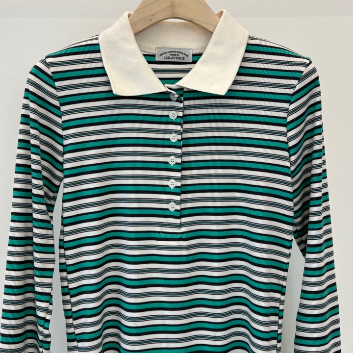 140 Avenue - Korean Women Fashion - #momslook - Slim Collar Tee - 6