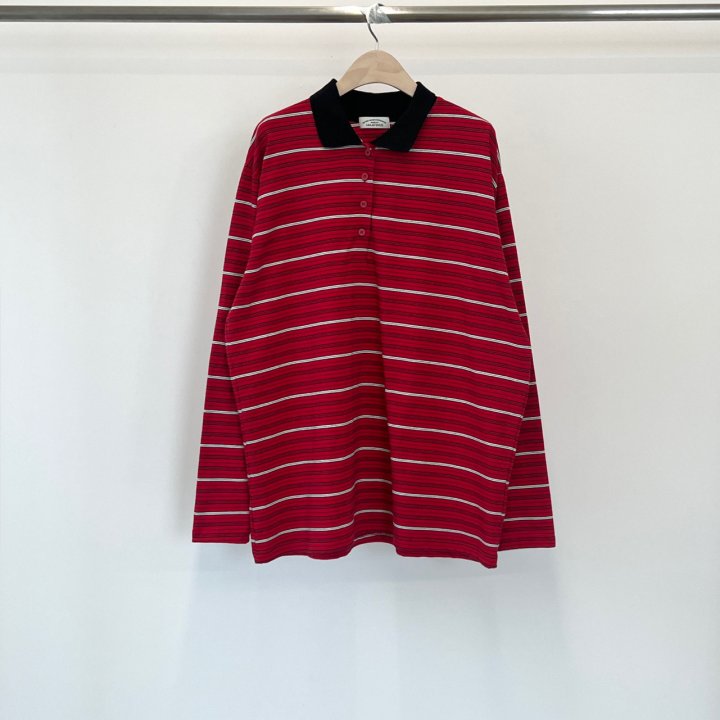 140 Avenue - Korean Women Fashion - #momslook - Blooming Stripe Collar Tee - 3