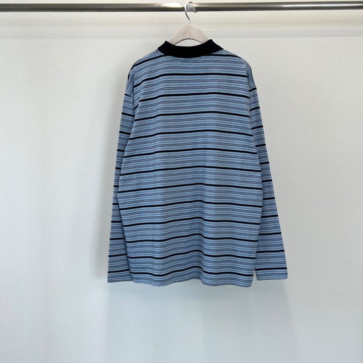140 Avenue - Korean Women Fashion - #pursuepretty - Blooming Stripe Collar Tee - 9