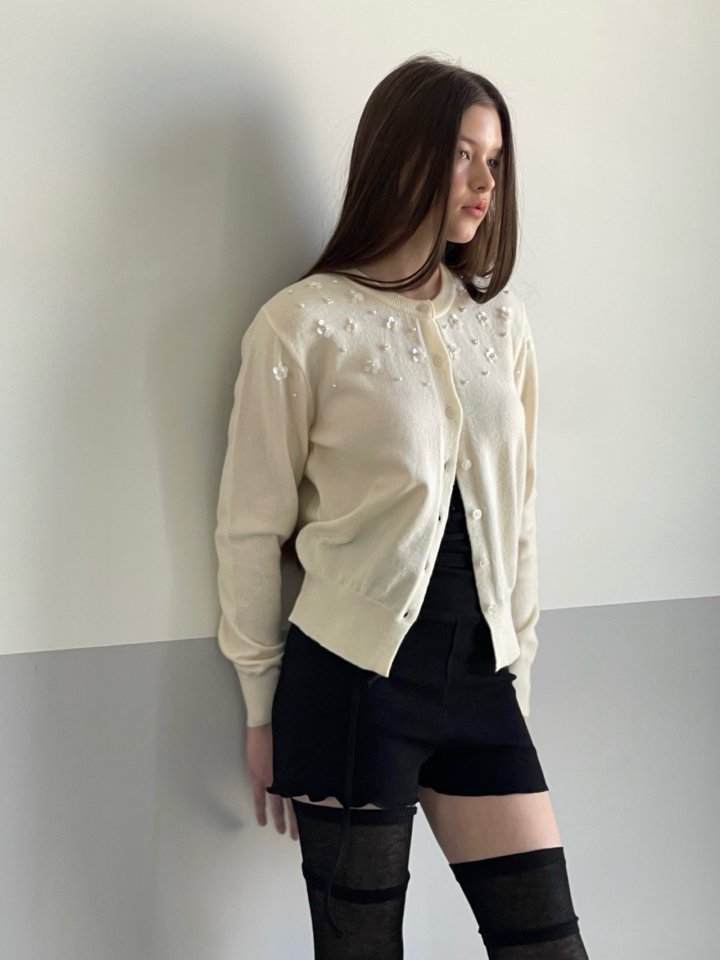 140 Avenue - Korean Women Fashion - #restrostyle - Beads Pearl Cardigan - 3