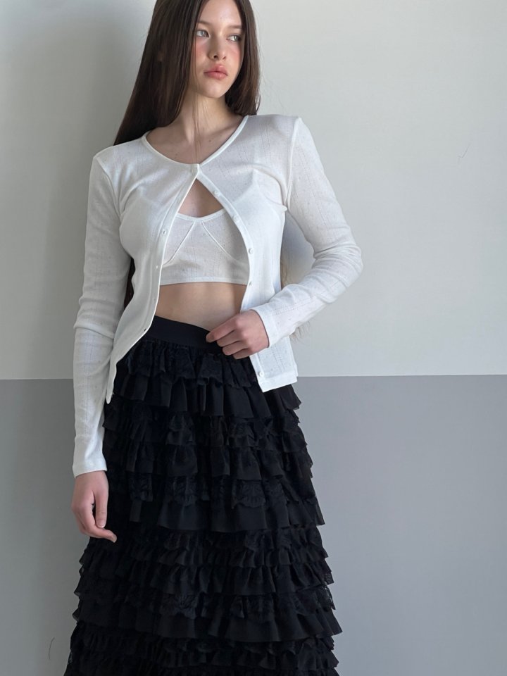 140 Avenue - Korean Women Fashion - #romanticstyle - Dive Punching Set-up Top - 3