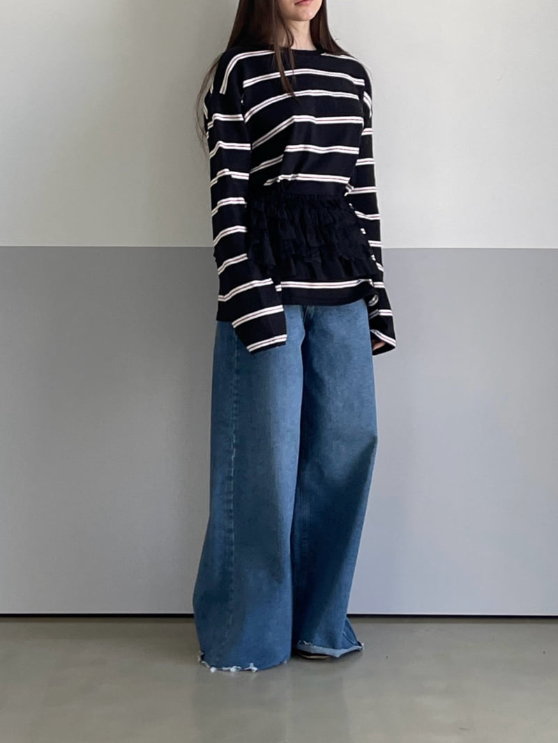 140 Avenue - Korean Women Fashion - #womensfashion - Wide Domingo Denim Pants - 7