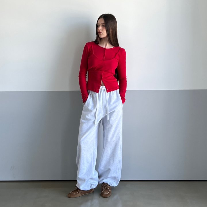 140 Avenue - Korean Women Fashion - #womensfashion - Dive Punching Set-up Top - 8