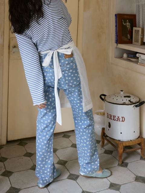 Adult Cherry Blossom Denim Pants Adult Cherry Blossom Denim Pants