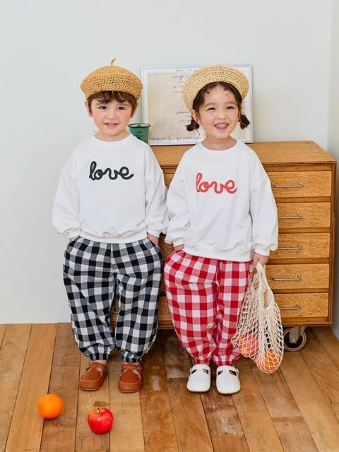 Check Love Pants Set Check Love Pants Set
