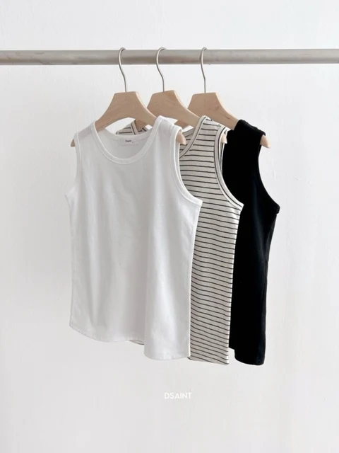 Sleeveless Stripe Layered Tee Sleeveless Stripe Layered Tee