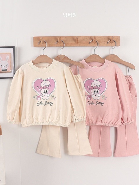 Heart Bunny Top Bottom Set Heart Bunny Top Bottom Set