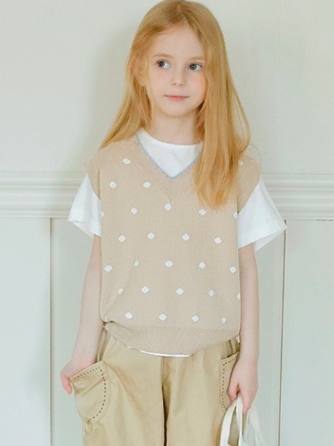 Rib Dot Knit Vest