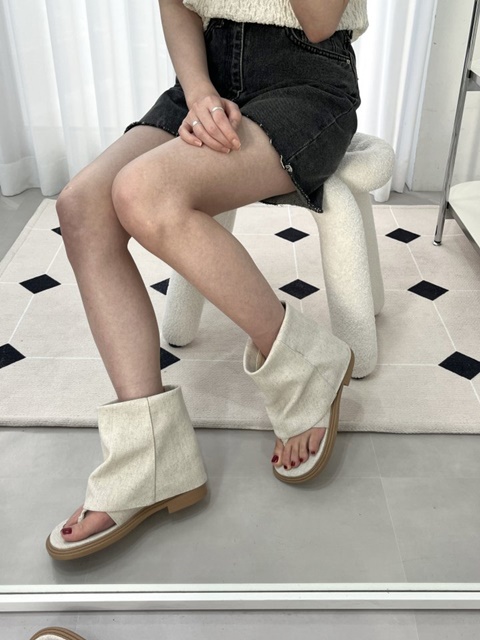 Low Heel Half Open Toe Boots