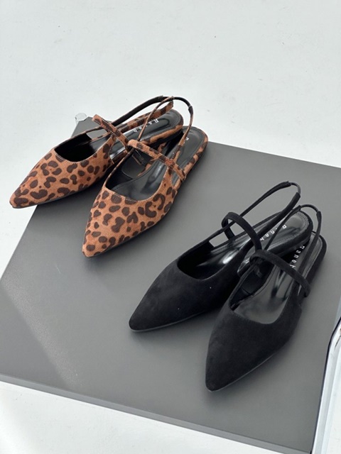 Suede Low Heel Slim Slingback
