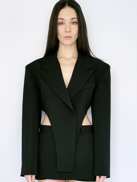 Back Slit Micro Body Jacket Back Slit Micro Body Jacket