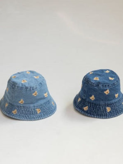 Blue Bear Pattern Bucket Hat Blue Bear Pattern Bucket Hat