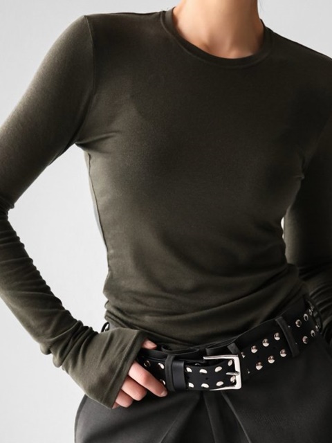 Classic Long Sleeved Sheer Slub Crewneck Tee Classic Long Sleeved Sheer Slub Crewneck Tee