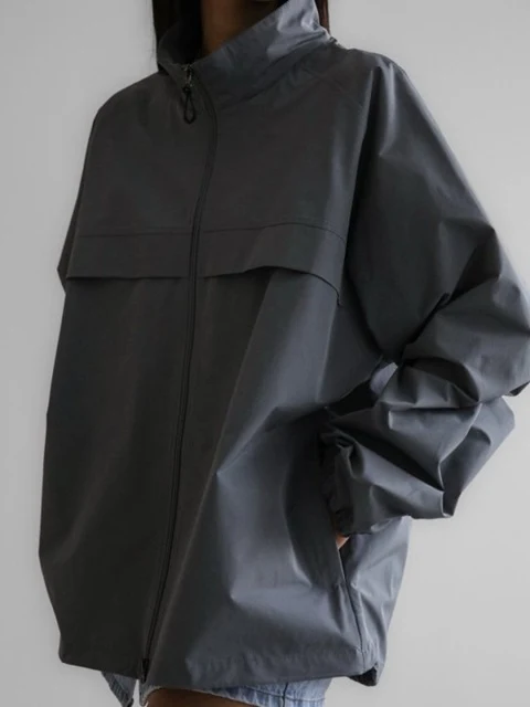 Renylon Color Block Detail Full Zipped Jacket Renylon Color Block Detail Full Zipped Jacket