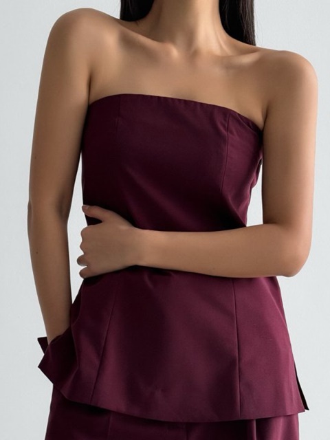 Tailored Off Shoulder Flared Top Blouse