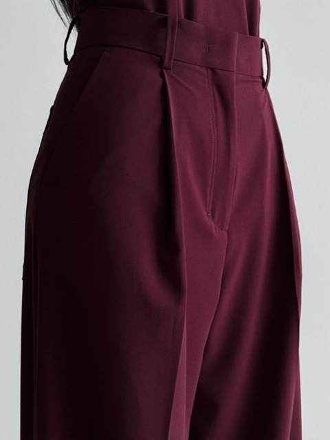 Tailored One Pin-tuck Wide Slacks