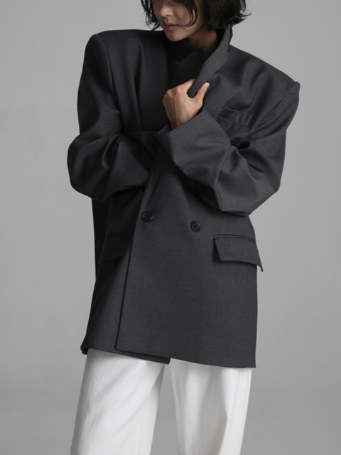Tailroed Oversized Double Breasted Button Blazer