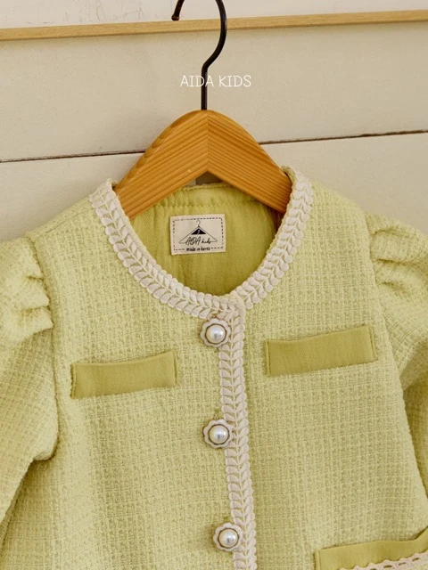 Kids Yellow Tweed Coat Kids Yellow Tweed Coat