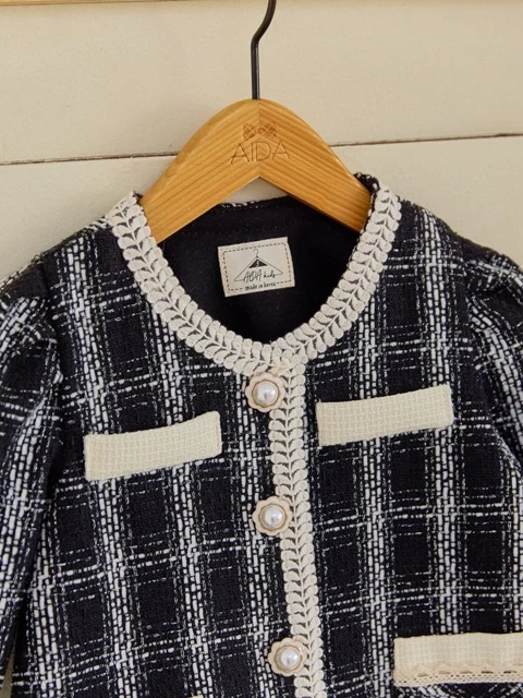 Kids Black Tweed Coat Kids Black Tweed Coat