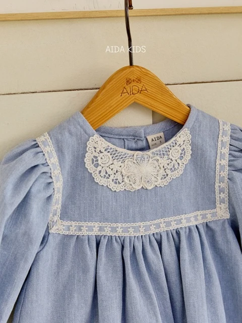 Kids New Denim Embroidery One-piece Kids New Denim Embroidery One-piece