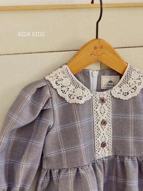 Kids Classic Embroidery Check One-piece Kids Classic Embroidery Check One-piece