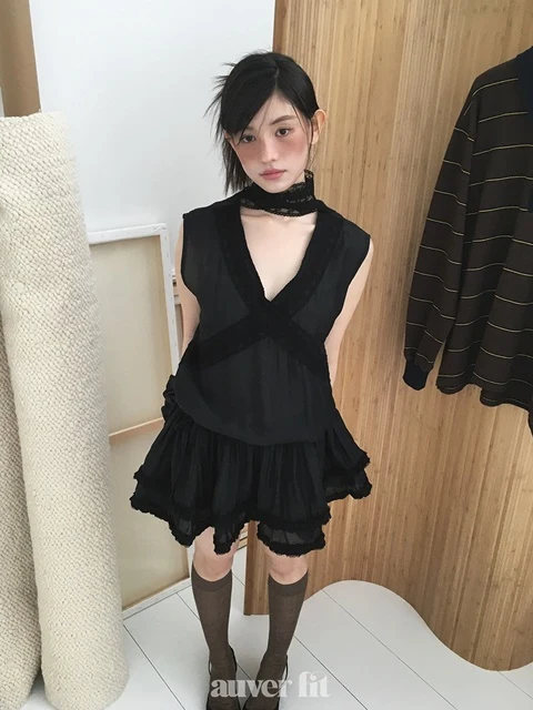 Lace Scarf Sleeveless One-piece