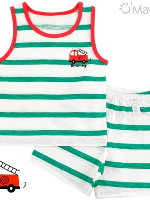 Mini Fire Truck Sleeveless Slub Easywear
