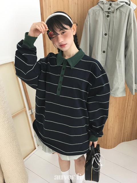 Multi Stripe Collar Tee