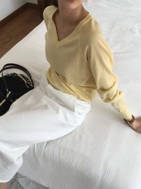 Summer Silk Wool V Neck Knit Summer Silk Wool V Neck Knit