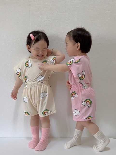 Rainbow Cloud Top Bottom Set