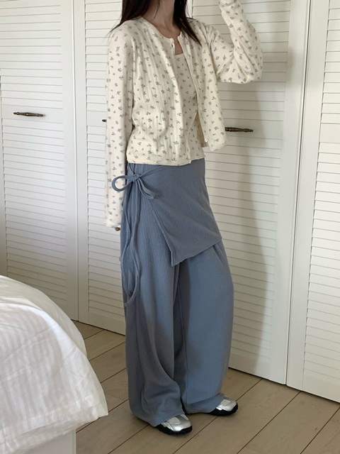 Soft Rib Wrap Pants