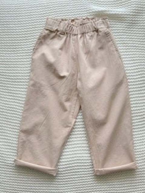 Straight Fit Cotton Pants (Beige)