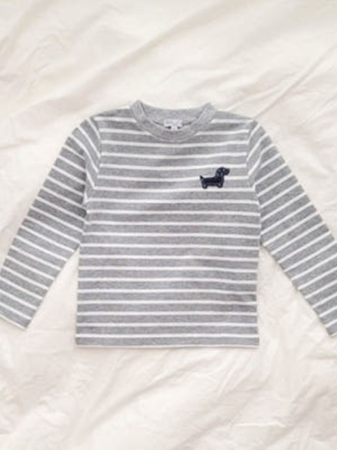 Puppy Patch Stripe Tee (Navy)