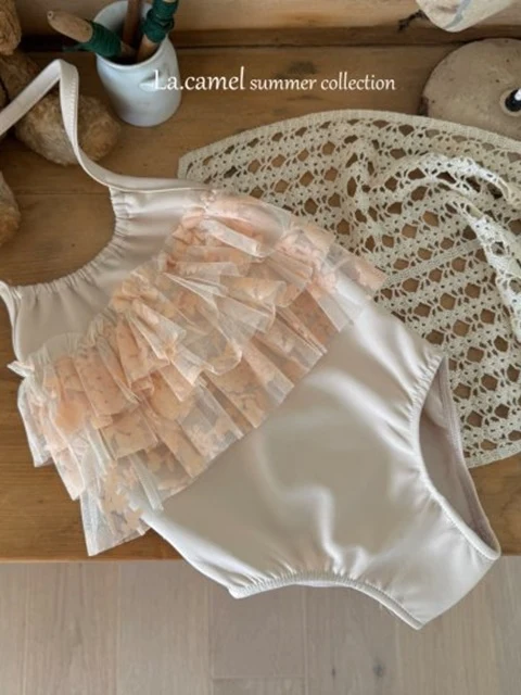 Beige Frill Swimwear Beige Frill Swimwear