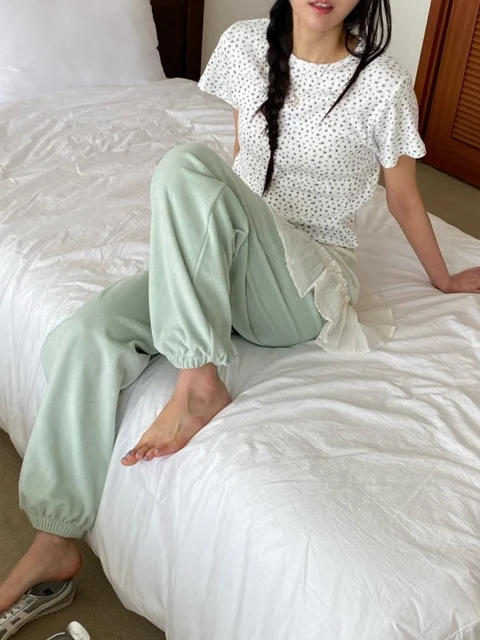 Cream Terry Jogger Pants